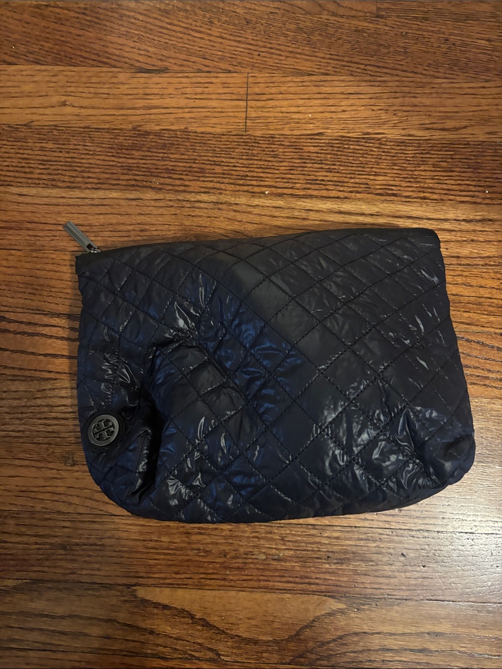 Tory Burch Quilted Navy Travel Toiletry Pouch